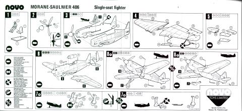 Сборочная инструкция NOVO F157  Morane Saulnier 406, NOVO 1976-79